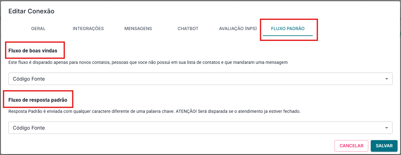 Conexões Fluxo